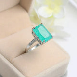 Green Zircon Stone Ring Wedding Engagement Ring for Women