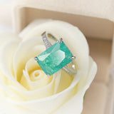 Green Zircon Stone Ring Wedding Engagement Ring for Women