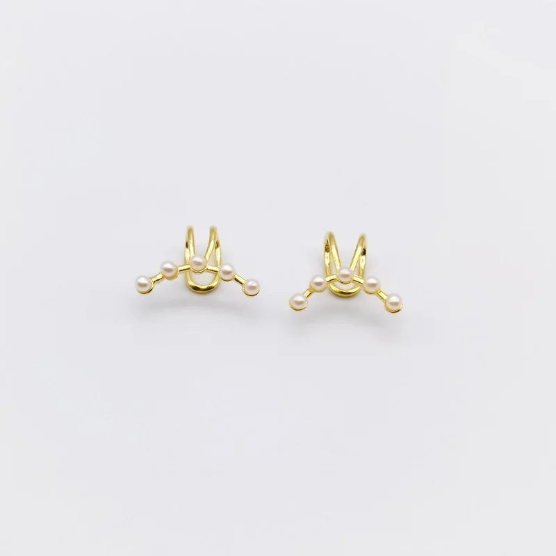Pearl Clip Earrings for Women Sweet Jewelry Wedding Accessories