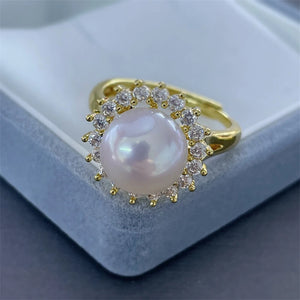 Elegant Pendant Earrings Ring Set for Pearls Agate