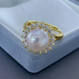 Elegant Pendant Earrings Ring Set for Pearls Agate