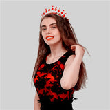 Pink Crystal Headband Queen Tiara Crown Bridal Hairband