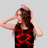 Pink Crystal Headband Queen Tiara Crown Bridal Hairband