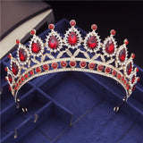 Pink Crystal Headband Queen Tiara Crown Bridal Hairband