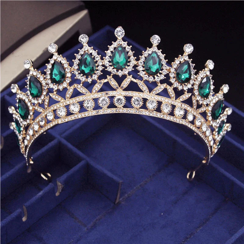 Pink Crystal Headband Queen Tiara Crown Bridal Hairband