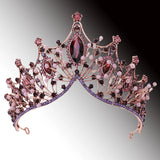 Purple Crystal Queen Tiara Crown Head Accessories
