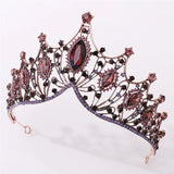 Purple Crystal Queen Tiara Crown Head Accessories