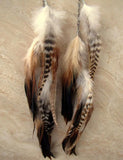 Purple Polka Dot Feather Earrings Long Brown Feather Earrings