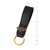 Retro Leather Bee Keychain - Cowhide Key Chains