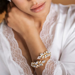 Rhinestone Bridal Leaf Arm Ring Wedding Jewelry