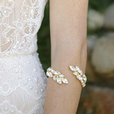 Rhinestone Bridal Leaf Arm Ring Wedding Jewelry