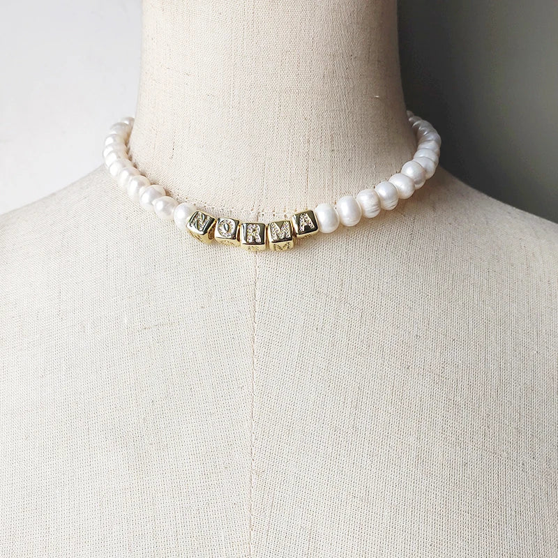 Stylish Natural Pearl Choker Necklace