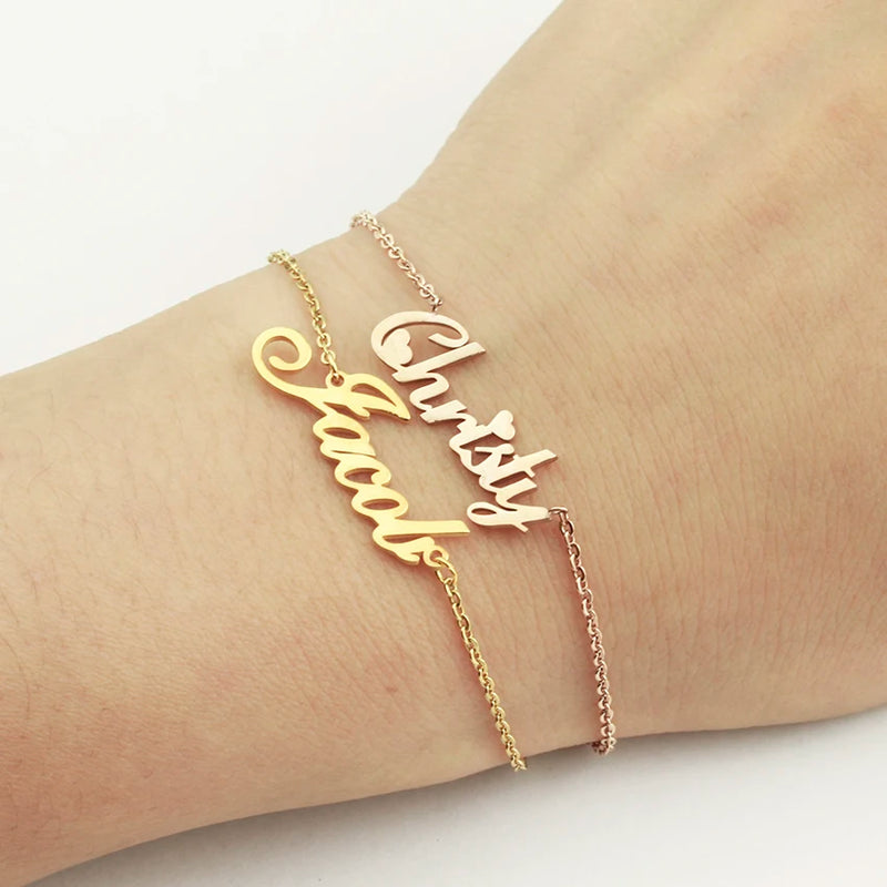 Custom Stainless Steel Names Bracelet for Her