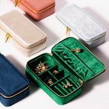 Velvet Jewelry Box Rectangular Organizer Portable Display Women Gift