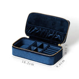 Velvet Jewelry Box Rectangular Organizer Portable Display Women Gift