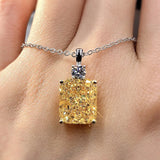 Yellow Cubic Zirconia Pendent Necklace - Women's Engagement Jewelry
