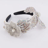 Baroque Rhinestone Crystal Flower Leaf Headband