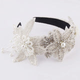 Baroque Rhinestone Crystal Flower Leaf Headband
