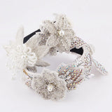 Baroque Rhinestone Crystal Flower Leaf Headband