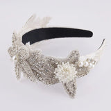 Baroque Rhinestone Crystal Flower Leaf Headband