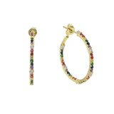 Cubic Zirconia Spring Hoop Earrings