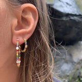 Cubic Zirconia Spring Hoop Earrings