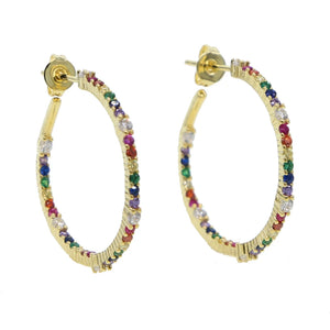 Cubic Zirconia Spring Hoop Earrings
