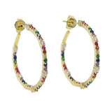 Cubic Zirconia Spring Hoop Earrings