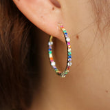 Cubic Zirconia Spring Hoop Earrings