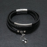 Gossip Retro Leather Bracelet for Men Personality Alloy Hand-made Multi-Layered