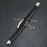 Gossip Retro Leather Bracelet for Men Personality Alloy Hand-made Multi-Layered