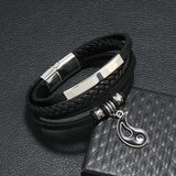 Gossip Retro Leather Bracelet for Men Personality Alloy Hand-made Multi-Layered