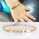 Gosun Baby Name Bracelet Stainless Steel Adjustable Bracelet