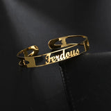 Gosun Heart Nameplate Bracelet Personalized Cuff Bangles Stainless Steel