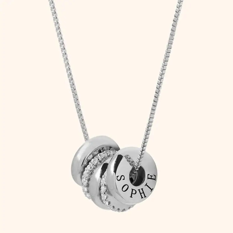 Customizable Name Chain Necklace with Ring - DIY Pendant Necklaces