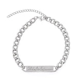Personalized Name Bracelet Bangle Stainless Steel Engraved Customize Letter