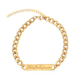 Personalized Name Bracelet Bangle Stainless Steel Engraved Customize Letter