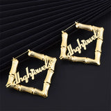 Custom Hip-Hop Square Earrings Stainless Steel Anti-Allergy Women Earrings