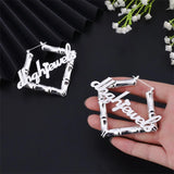 Custom Hip-Hop Square Earrings Stainless Steel Anti-Allergy Women Earrings