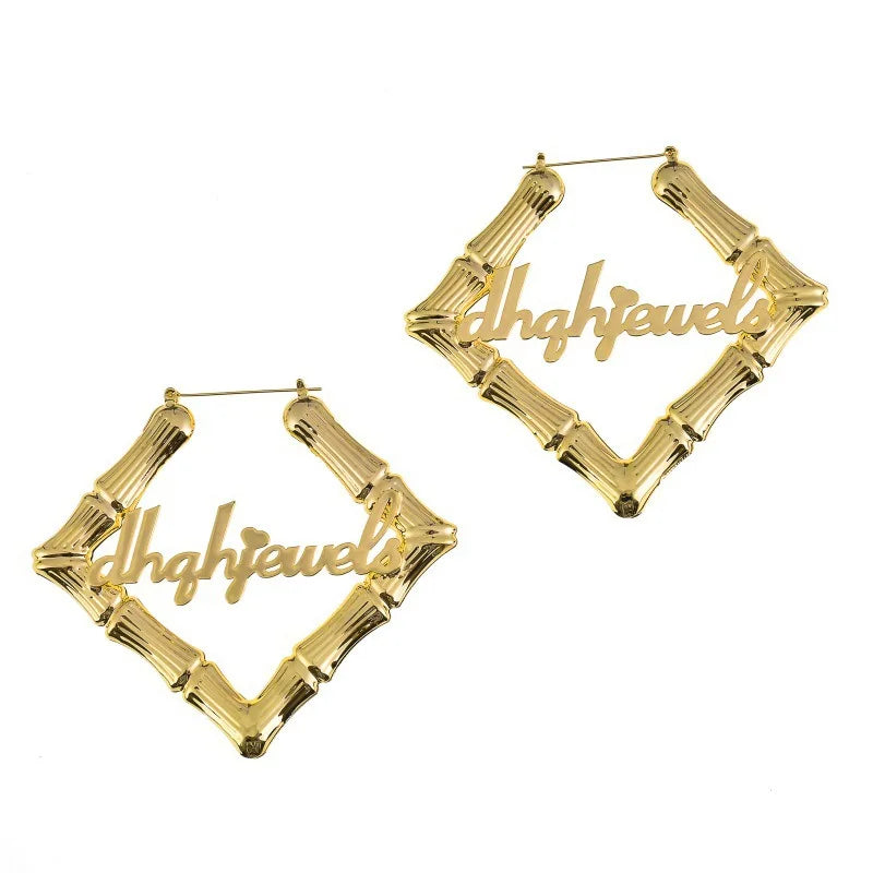 Custom Hip-Hop Square Earrings Stainless Steel Anti-Allergy Women Earrings