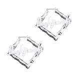 Custom Hip-Hop Square Earrings Stainless Steel Anti-Allergy Women Earrings