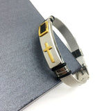 Gosun Titanium Steel Cross Mesh Belt Bracelet Men's Size Adjustable