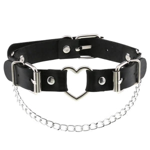 Goth Heart Choker Punk Necklace Collar For Girl Chocker Neck