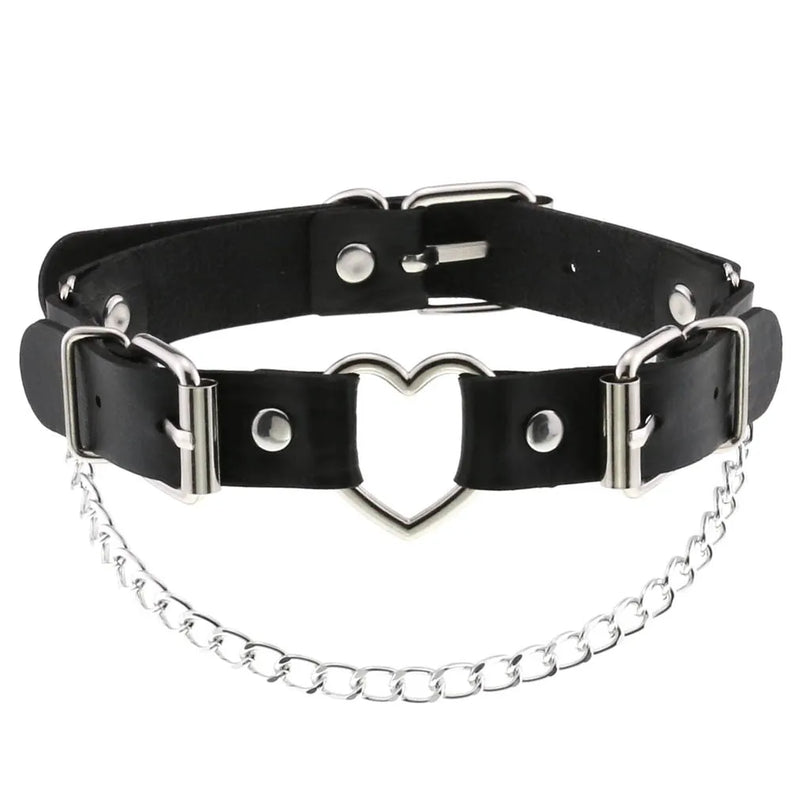 Goth Heart Choker Punk Necklace Collar For Girl Chocker Neck