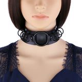 Goth Leather Choker Necklace Collar Lady Chocker Neck Belt Cosplay Accessory