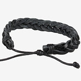 Goth Leather Charm Bracelet Punk Love Men Women Accessories