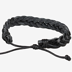 Goth Leather Charm Bracelet Punk Love Men Women Accessories