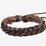 Goth Leather Charm Bracelet Punk Love Men Women Accessories