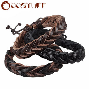 Goth Leather Charm Bracelet Punk Love Men Women Accessories