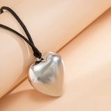 Goth Chains Necklace Punk Choker Big Heart Pendant Clavicle Chain